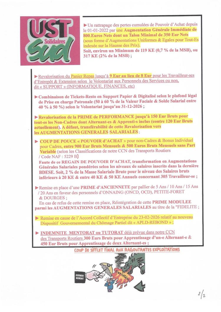 UST YUSEN // Revendications des travailleurs aux NAO