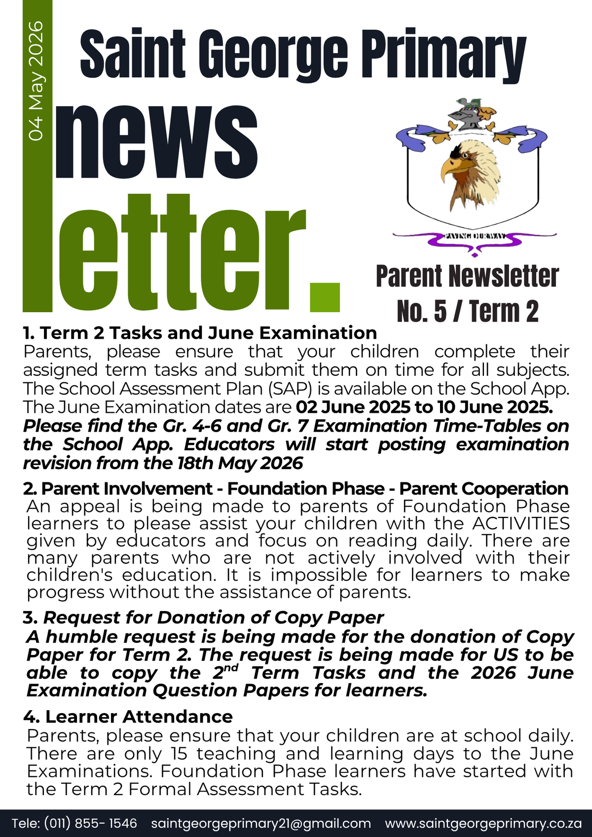 Newsletter No. 5 / Term 2