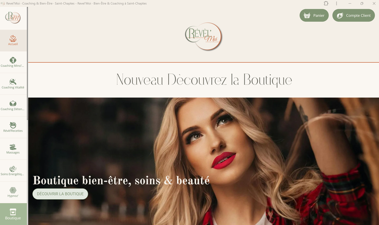 Révèl'Moi - Christelle : "Logo Essentiel + Boutique" et "Pack Intégral personnalisé"