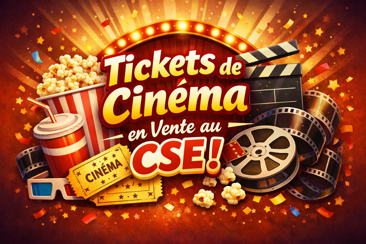 Tickets CINEMAS, en vente au CSE!
