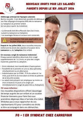 Nouveaux droits pour les salariés parents depuis le 1er juillet 2026