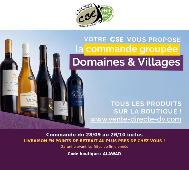 Commandes groupées Domaines et Villages