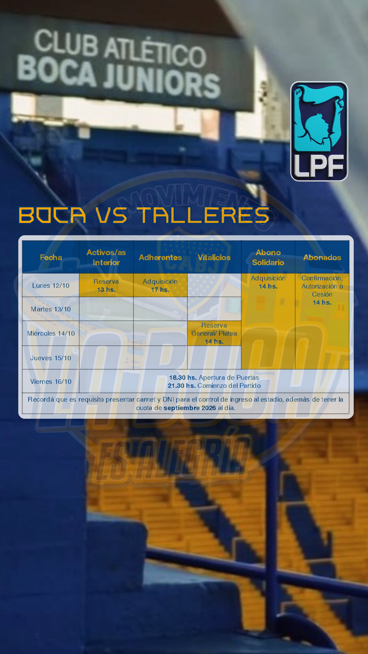 Info importante para el próximo partido de Liga