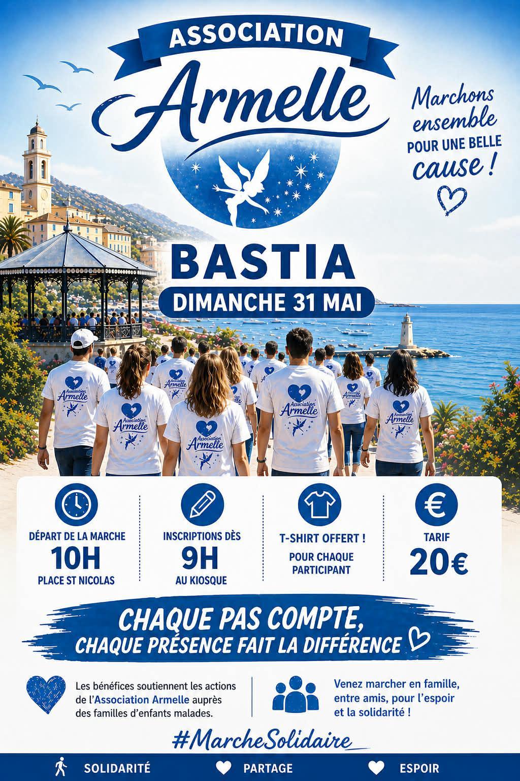 Marche solidaire à Bastia : l'association Armelle se mobilise pour les enfants malades le 31 mai