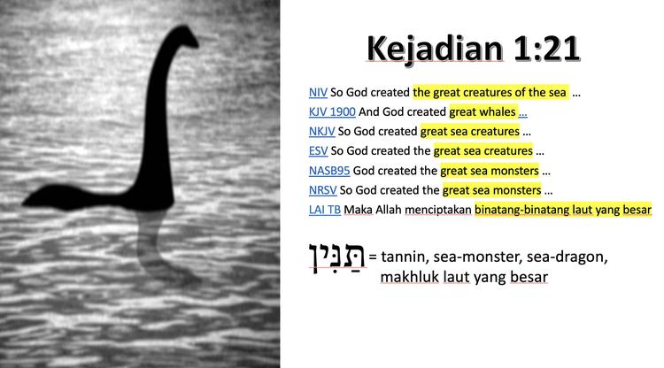 Dinosaurus di Kejadian 1:21