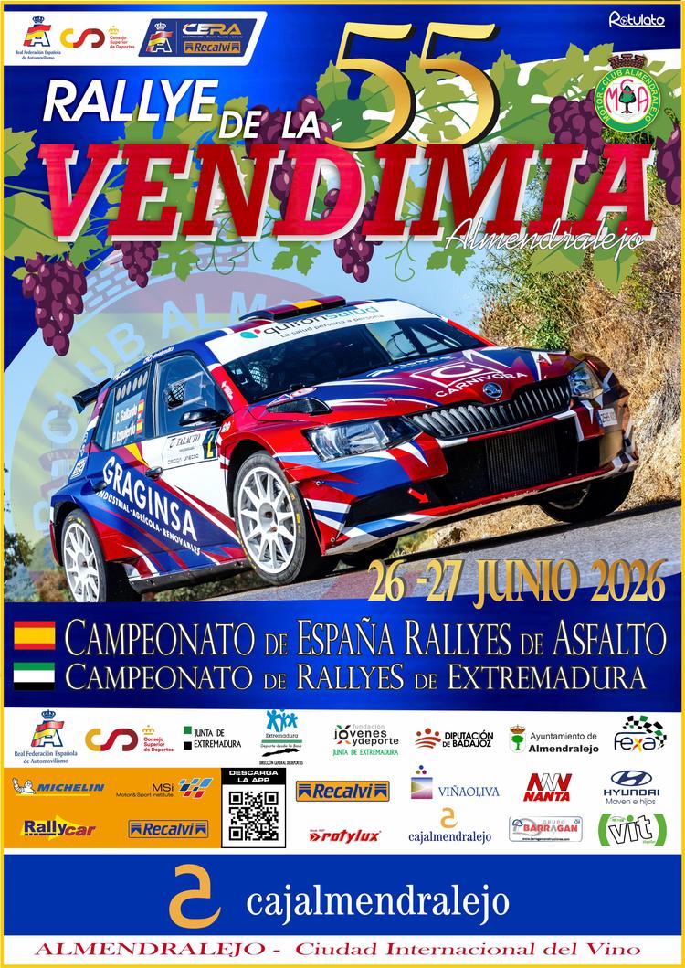 El 55 Rallye de la Vendimia se celebrará el 26 y 27 de junio en Almendralejo
