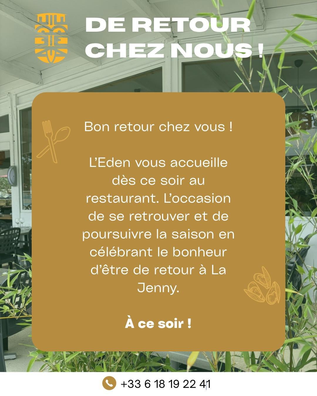 EDEN Restaurant : réouverture ce soir