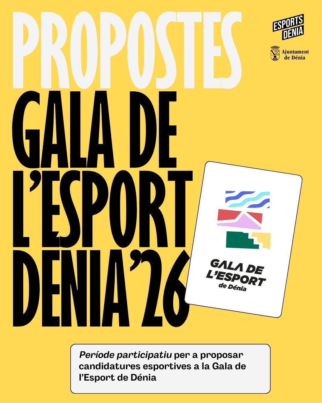 Dénia abre a la ciudadanía la presentación de candidaturas para la Gala del Deporte 