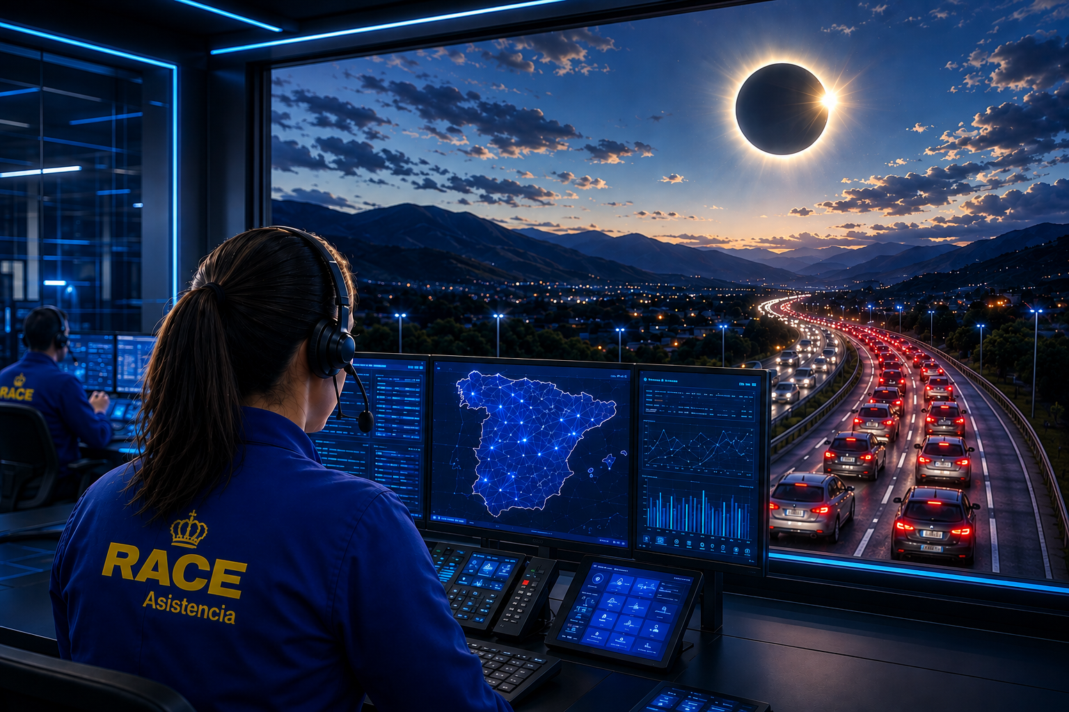 EL “EFECTO ECLIPSE” DISPARÓ UN 77,3% LAS LLAMADAS AL RACE TRAS UNA TARDE DE ATASCOS, CALOR Y REGRESOS SIMULTÁNEOS