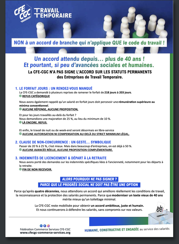  NON à un accord de branche qui n'applique QUE le code du travail !