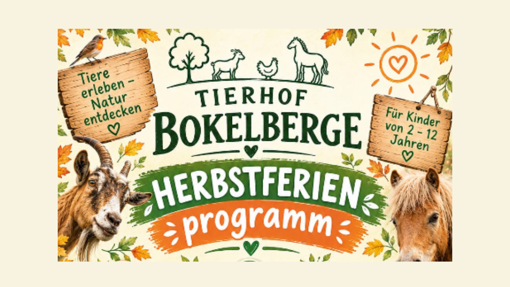 Herbstferien-Programm des Tierhof Bokelberge