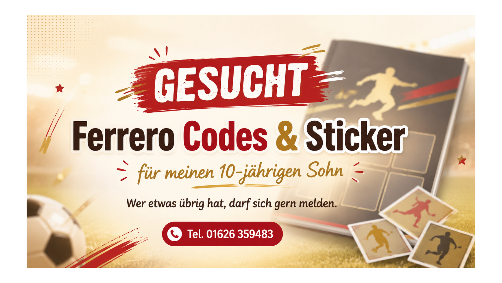 Ferrero Codes & Sticker gesucht