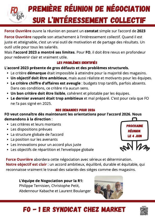 Première réunion de négociation sur l'intéressement collectif