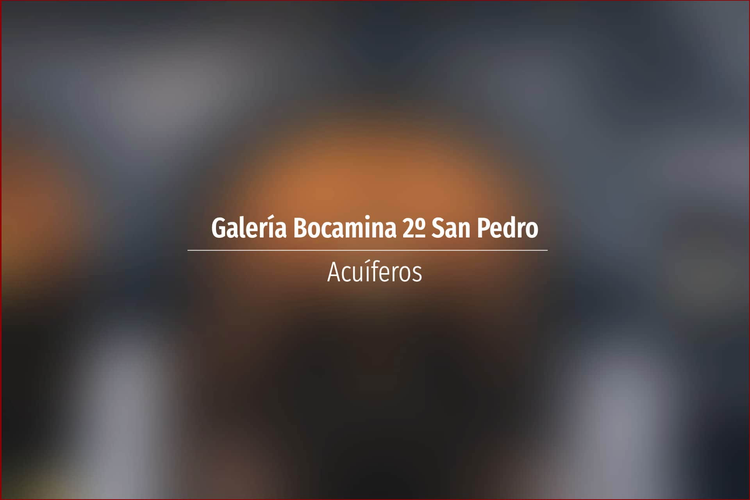 Galería Bocamina 2º San Pedro