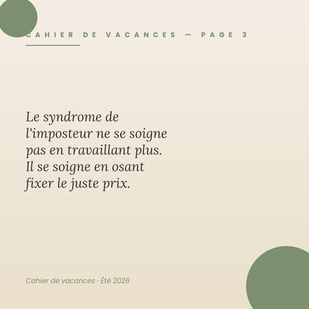 Syndrome de l'imposteur : oser fixer ses tarifs