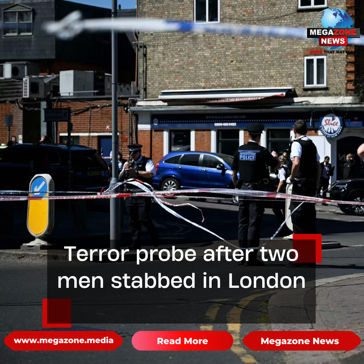 Terror probe after two men stabbed in London