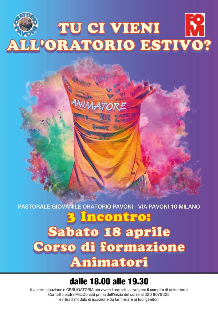 Formazione animatori: 3° incontro