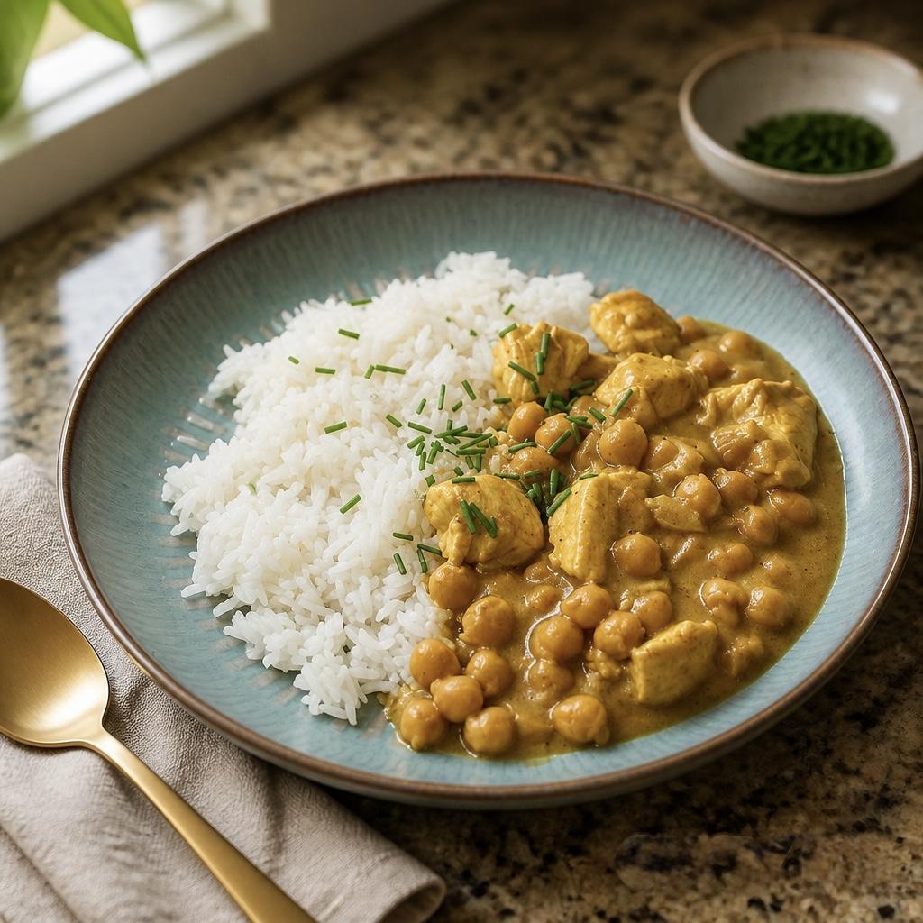 Creamy Chicken & Chickpea Curry with Rice
