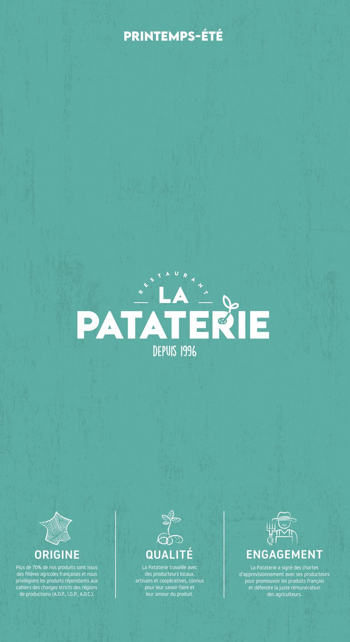 La PATATERIE : Carte Printemps Ete 2026