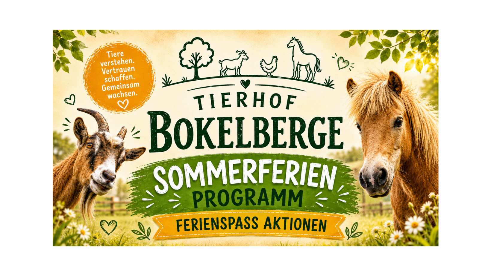 Sommerferien Programm des Tierhof Bokelberge - jetzt anmelden