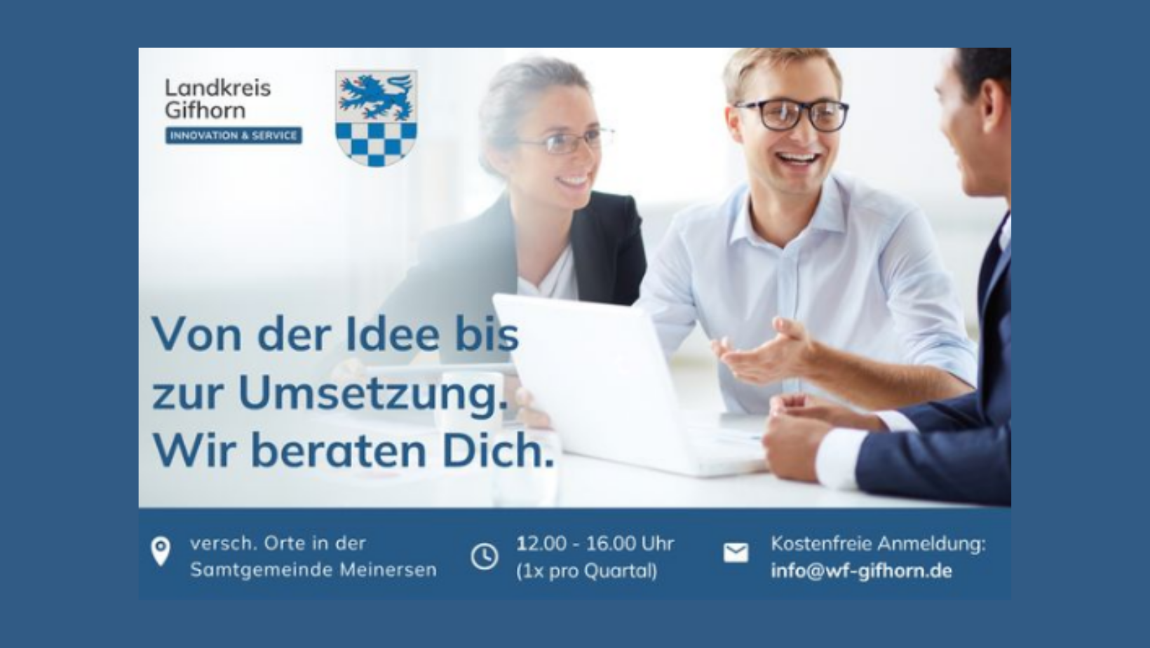 Kostenfreie Gewerbesprechstunde vor Ort am 11.08.26 in Leiferde!