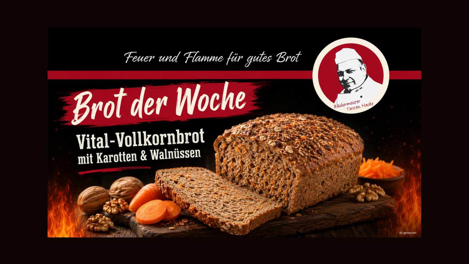  Brot der Woche "Vital-Vollkornbrot" mit Karotten & Walnüssen