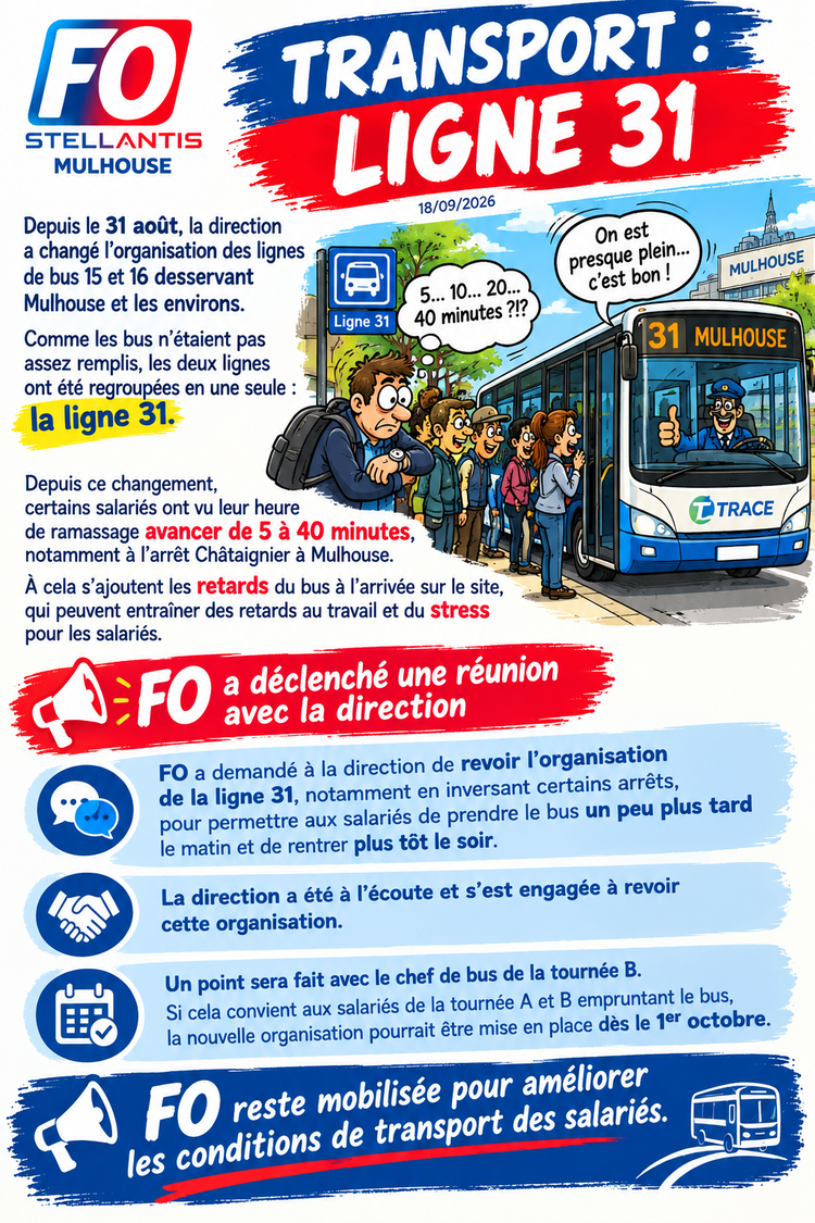 MU:  BUS LIGNE 31 - FO INTERVIENT