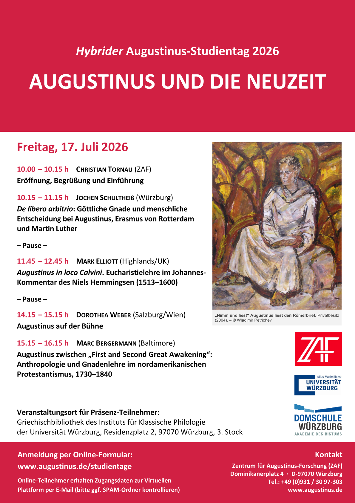 23. Augustinus-Studientag: Augustinus und die Neuzeit