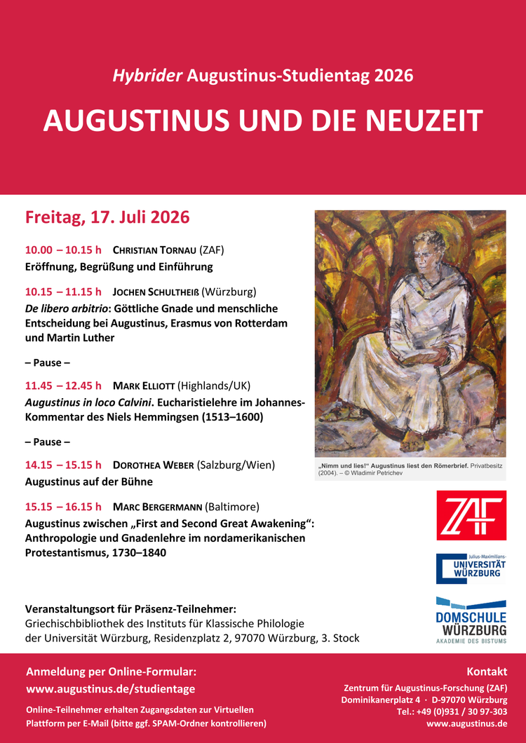 23. Augustinus-Studientag: Augustinus und die Neuzeit