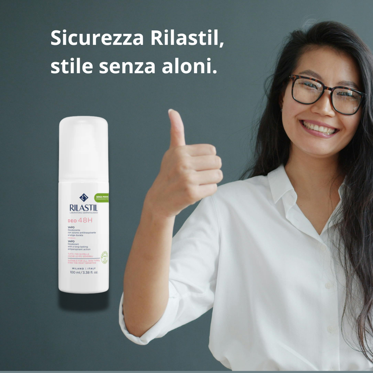 🛡️ Sicurezza Rilastil, stile senza aloni per 48H.