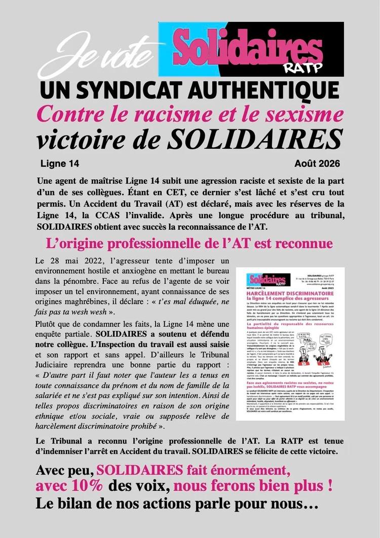 Solidaires RATP // Un syndicat contre le racisme et le sexisme