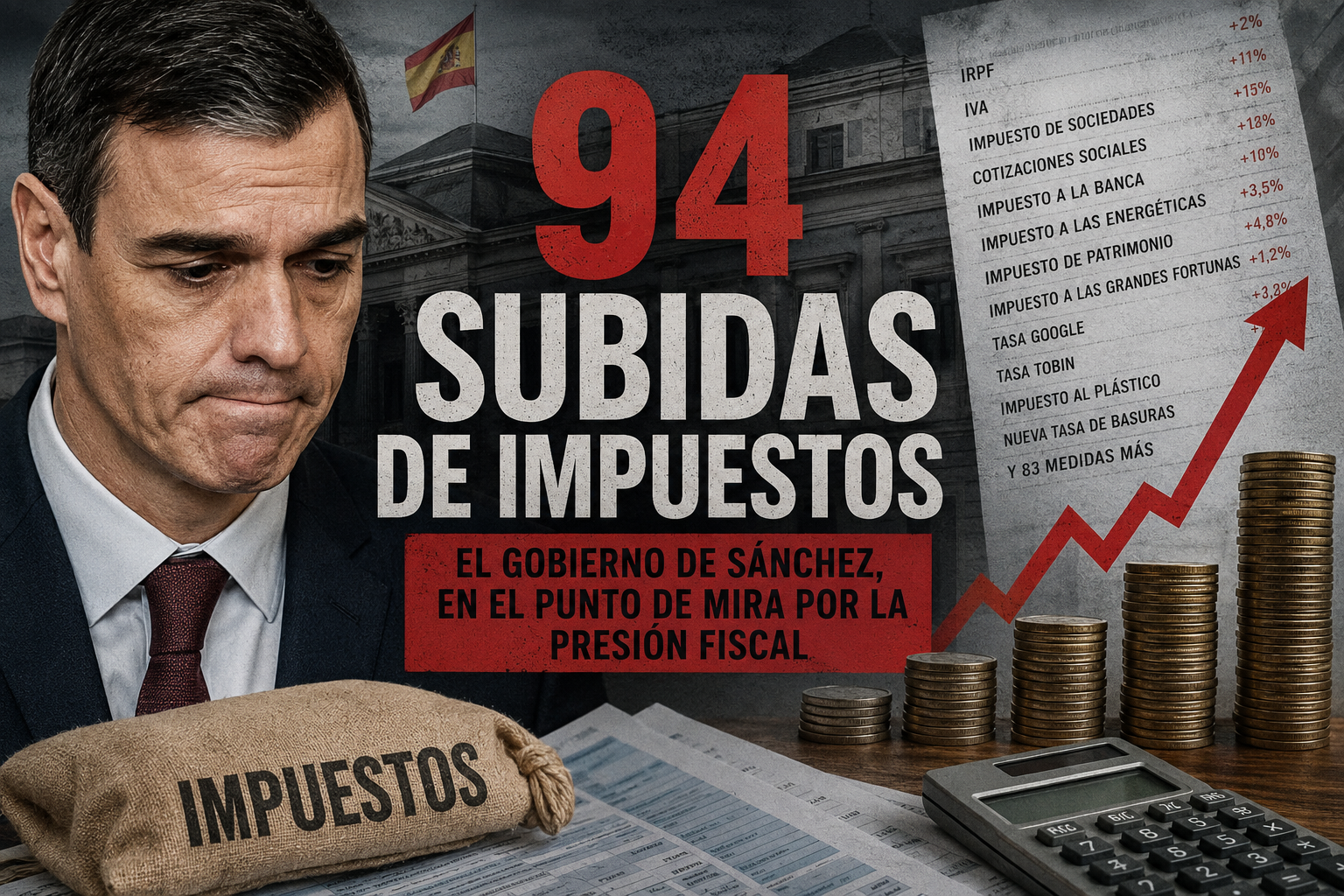 Las 94 subidas de impuestos de Sánchez