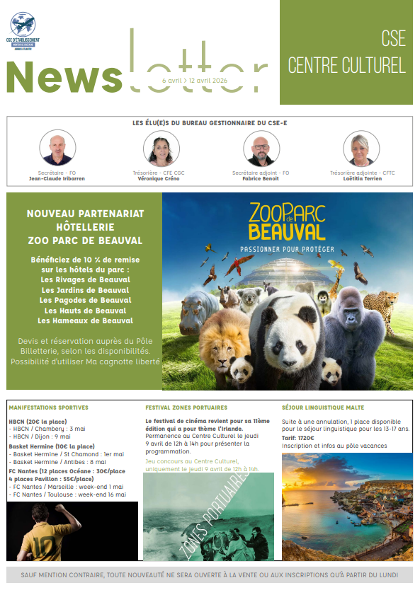 Newsletter du 7 au 10 Avril 2026.