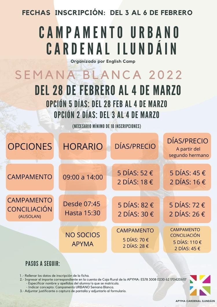 Campamento urbano en Cardenal Ilundáin para Semana Blanca