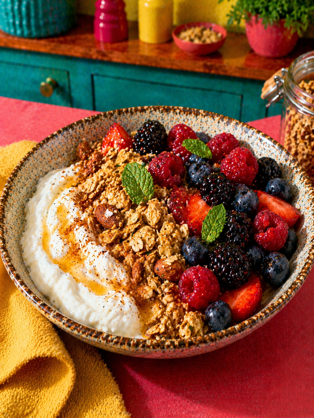 Bowl fromage blanc, fruits rouges & granola maison