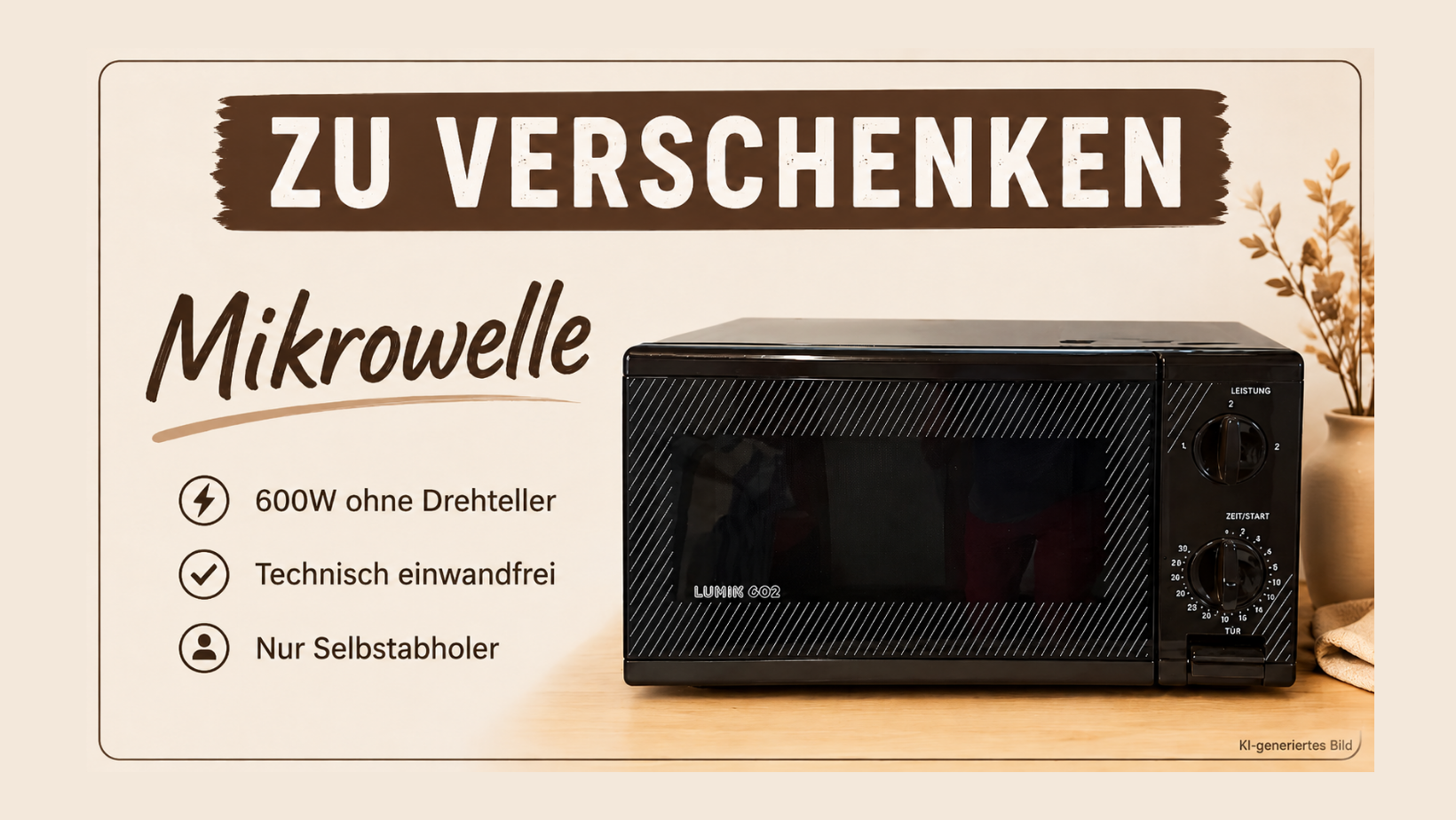 Mikrowelle zu verschenken