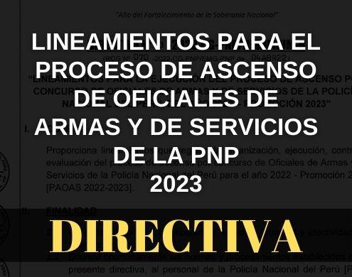 Directiva para el proceso de Ascenso de Oficiales PNP - 2023