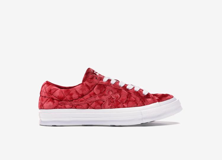 CONVERSE One Star x Golf le Fleur Ox TTC Quilted Velvet Barbados Cherry