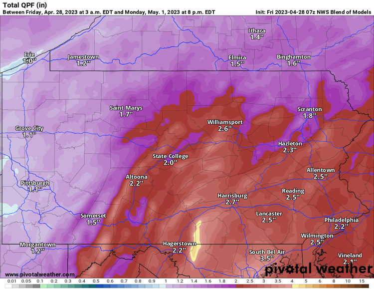 Complete Model Package for Precipitation Totals Through Monday