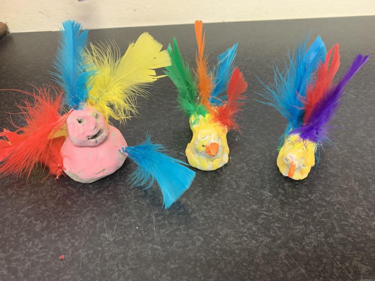 Clay - making and painting our little birdies!!!