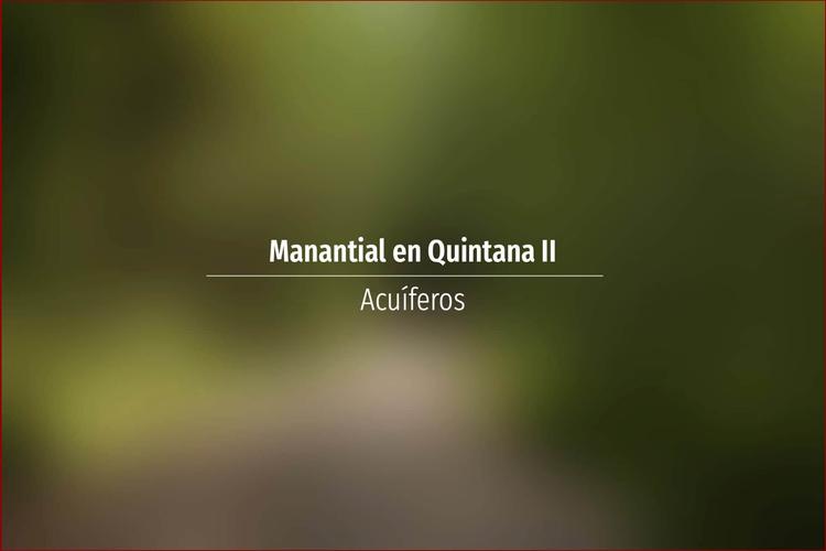 Manantial en Quintana II