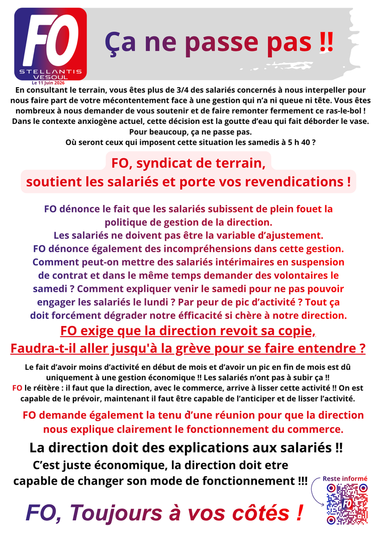 Ça ne passe pas !!