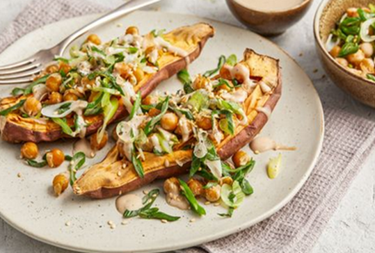 SÜSSKARTOFFELN MIT KICHERERBSEN