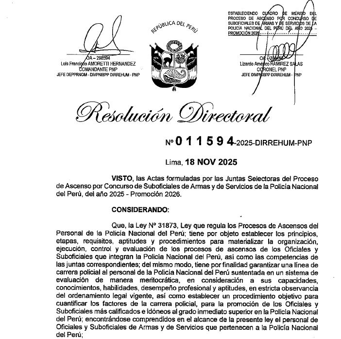 🚨ASCENSO:Publican Cuadro de Mérito de Suboficiales