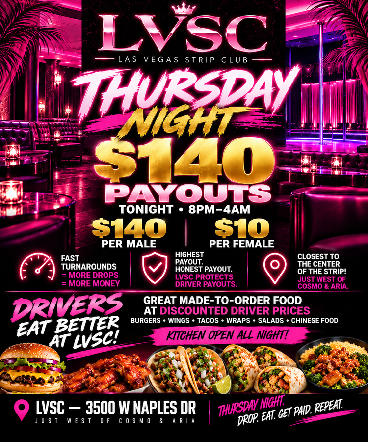 THURSDAY NIGHT — $140 PAYOUTS