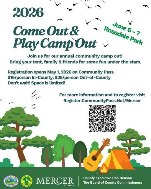 Mercer County’s annual Come Out & Play Camp Out! 