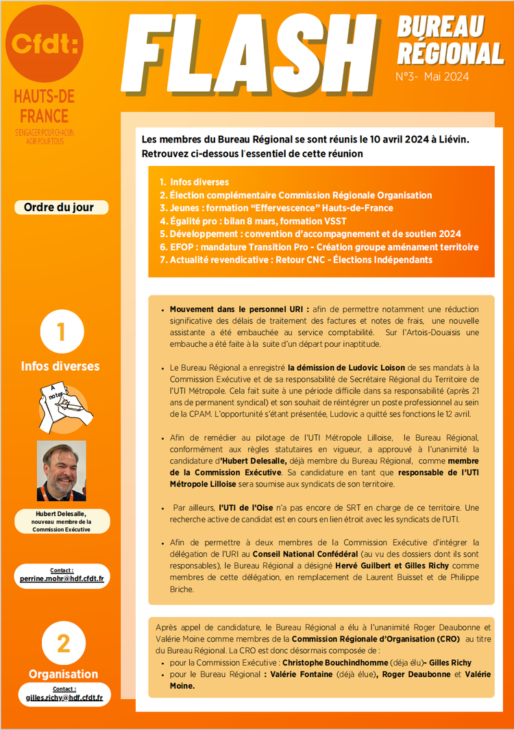 Flash Bureau Régional N°3 - Mai 2024