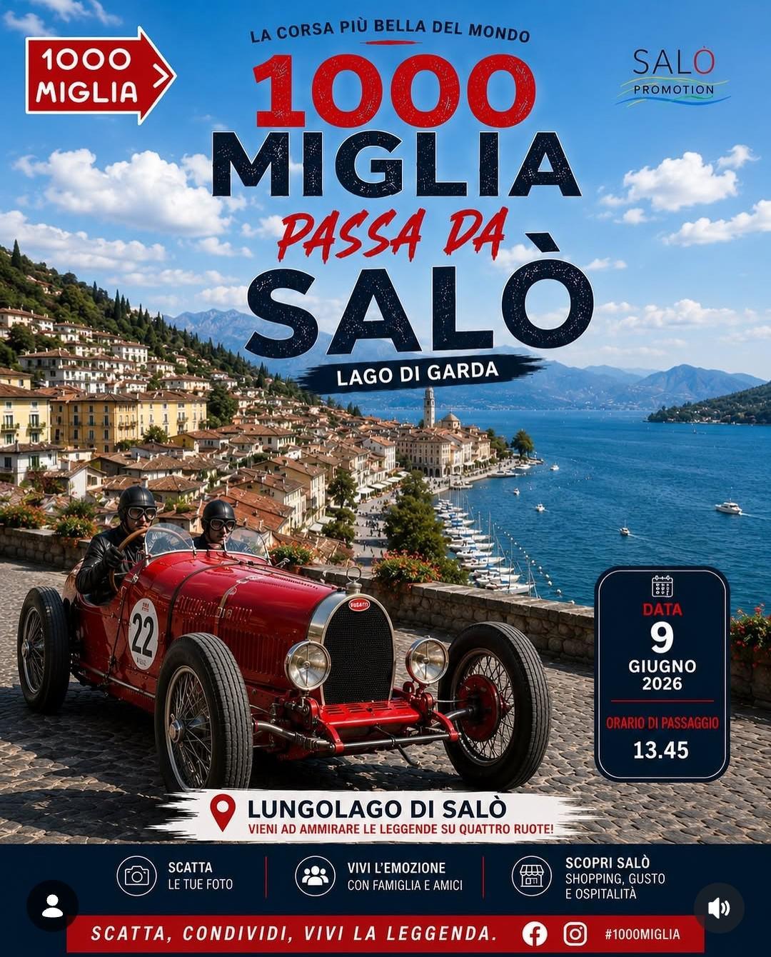 La "1000 Miglia" passa da Salò 