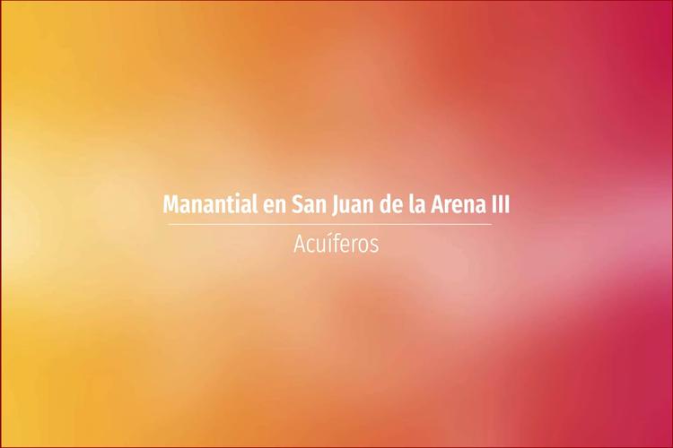 Manantial en San Juan de la Arena III