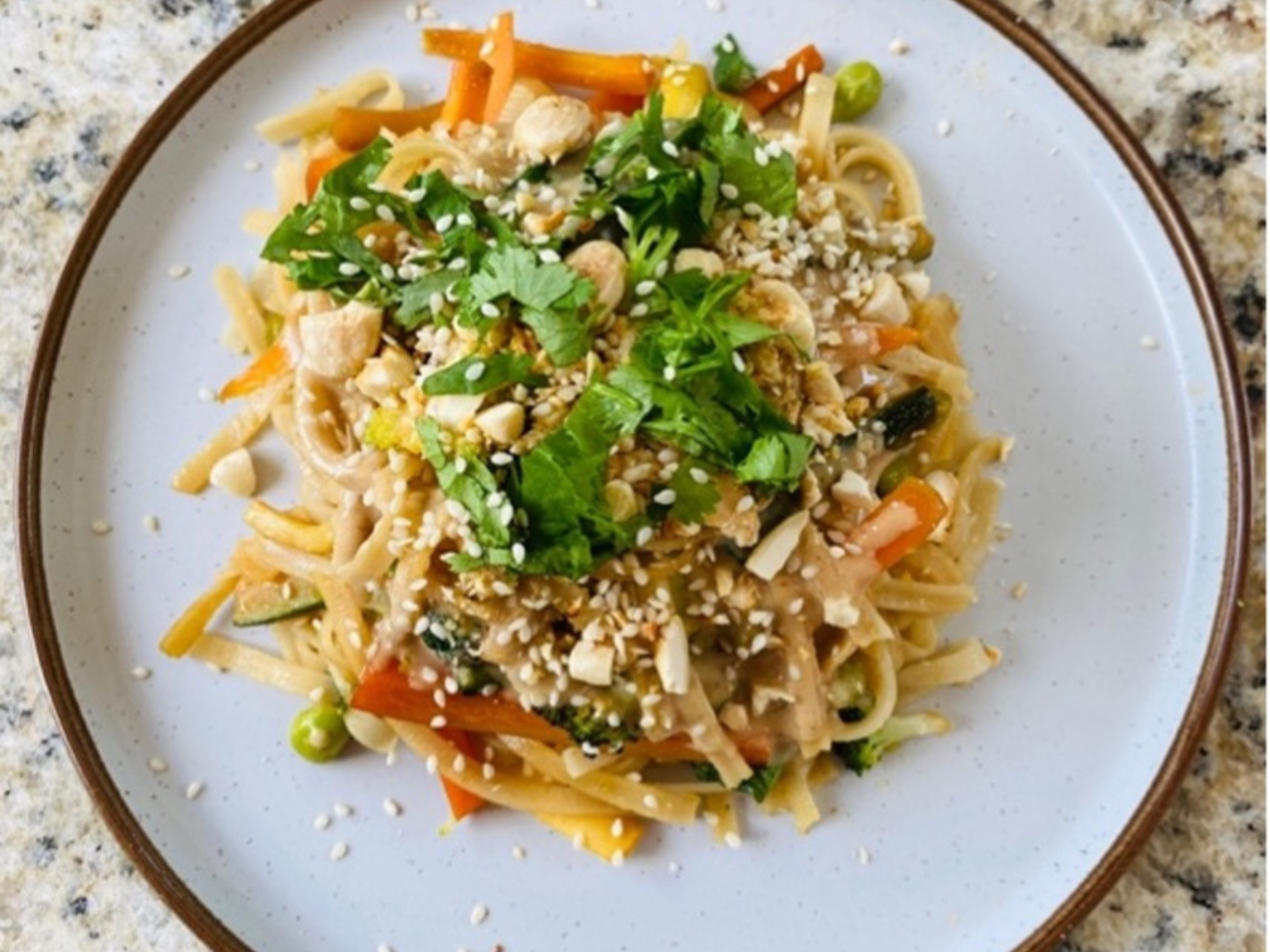 Pad Thai with Tangy Sesame Sauce